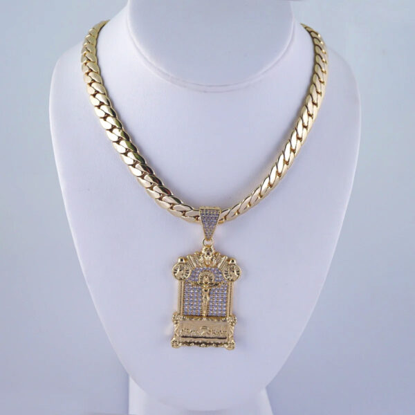 Cadenas & Colgantes/ Chain Men/Pendants/  Zircon Stone/  14K Real Color/  10mm x60cm// SET1155
