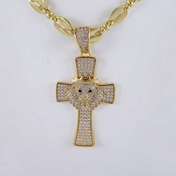 Cadenas & Colgantes/ Chain Men/Pendants/  Zircon Stone/  14K Real Color/  8mm x60cm// SET1162 - Image 2