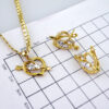 Cadenas & Colgantes & Earrings/ Chain W/Pendants / 14K Real Color/ Zircon Stone/ 3mmx45cm// SET1214 - Image 4