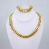 Gargantilla & Pulsera / Choker W/ Bracelet/  14K Real Color/  Zircon Stone/  10mmx45cm// SET1215