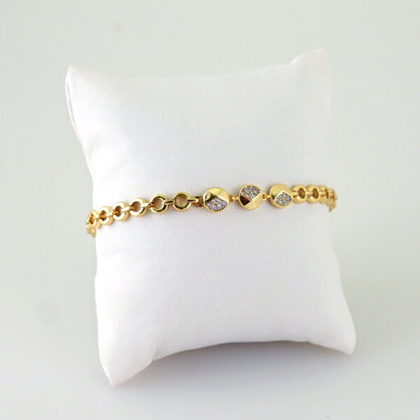 Women Bracelets/ Pulseras Dama/ Zircon Stone/14K Real Color// B1180