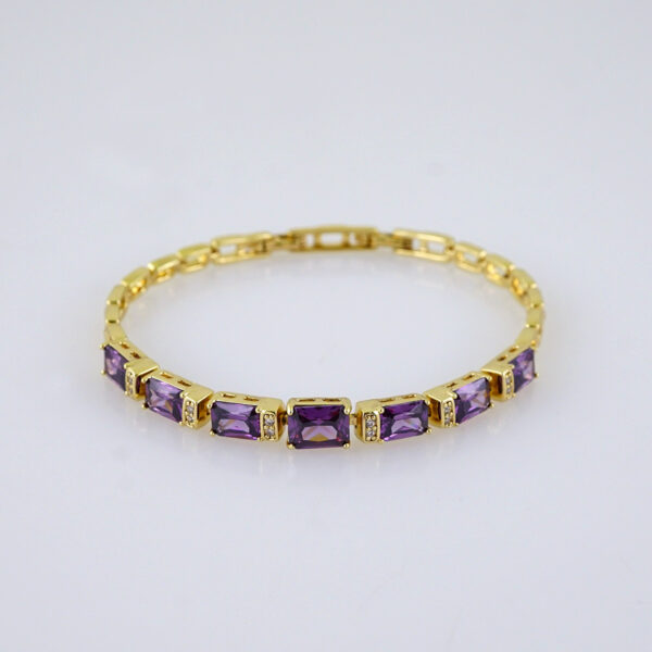 Women Bracelets/ Pulseras Dama/ Zircon Stone/ 14K Real Color/ Stainless Steel// B1237