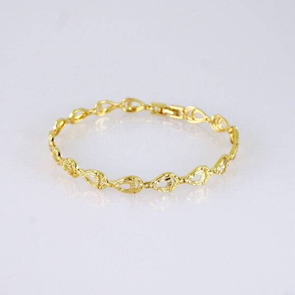 Women Bracelets-Pulseras Dama-Plain-14K Real Color- B1249