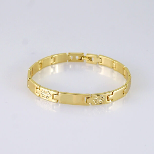 Women Bracelets-Pulseras Dama- Plain- 14K Real Color- B1250