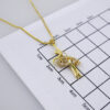 Cadenas & Colgantes-Chain Pendants- Zircon Stone-14K Real Color- Stainless Steel- 2mmx45cm-SET1336