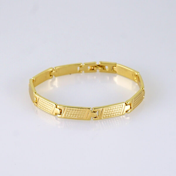 Women Bracelet-Pulsera Dama-Plain-14K Real Color-B1252