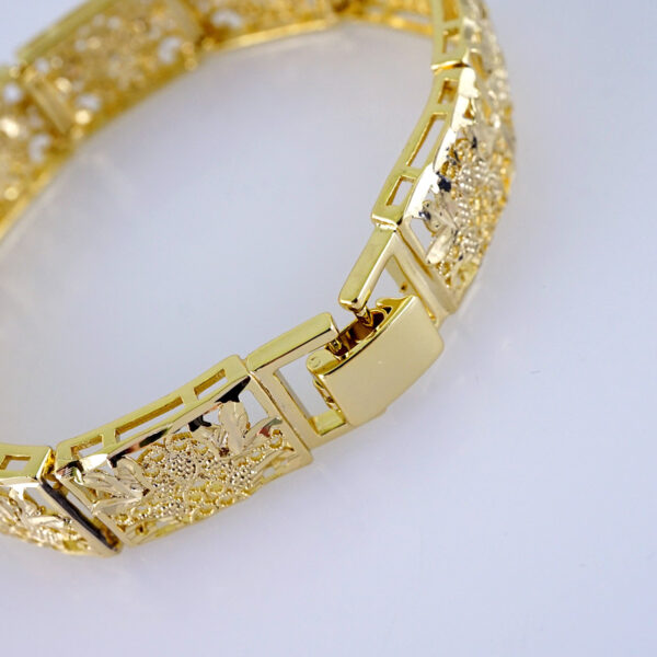 Women Bracelet-Pulsera Dama- Plain-14K Real Color-B1254