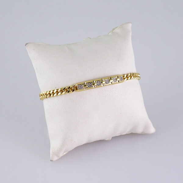 Women Bracelet-Pulsera Dama-Zircon Stone-14K Real Color-B1263