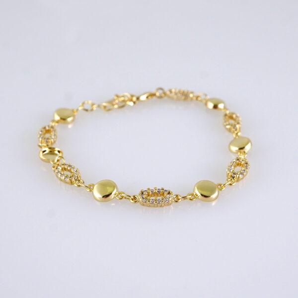 Women's Bracelet-Pulseras Dama-Zircon Stone-14K Real Color-B1268