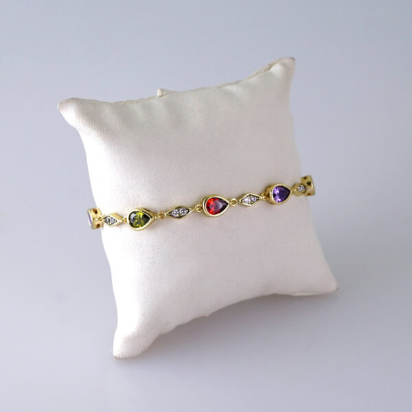 Women's Bracelets - Pulseras Dama - Zircon Stone - 14K Real Color - Stainless Steel - B1274