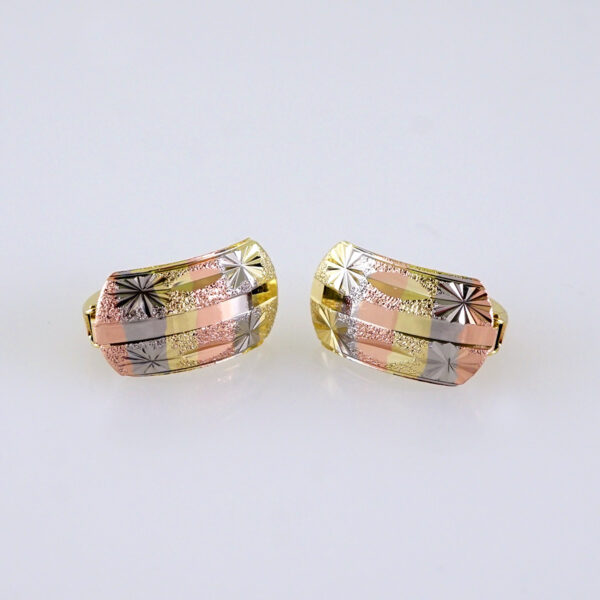 Women Earrings/ Aretes Dama/ Plain/ Three Tone/ Stainless Steel// E1676