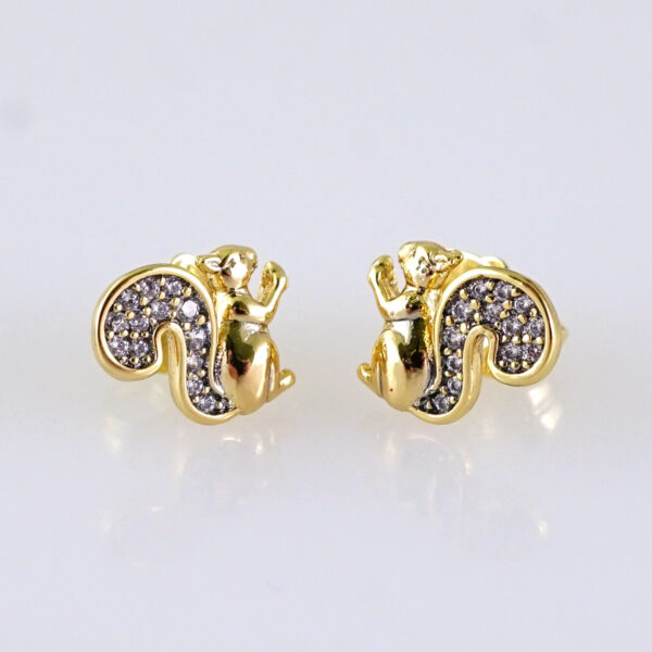 Women Earrings/ Aretes Dama/ Zircon Stone/ 14K Real Color/ Stainless Steel// E1681