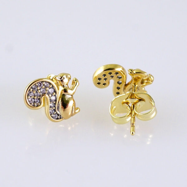 Women Earrings/ Aretes Dama/ Zircon Stone/ 14K Real Color/ Stainless Steel// E1681