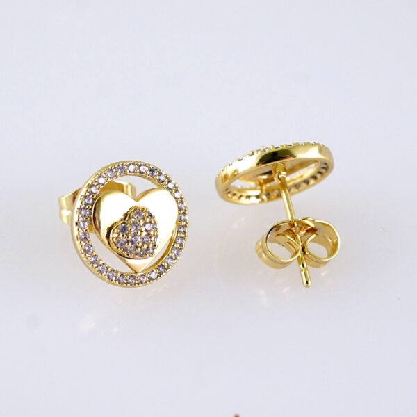 Women Earrings/ Aretes Dama/ Zircon Stone/ 14K Real Color/ Stainless Steel// E1682