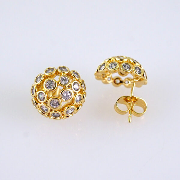 Women Earrings/ Aretes Dama/ Zircon Stone/ 14K Real Color/ Stainless Steel// E1683