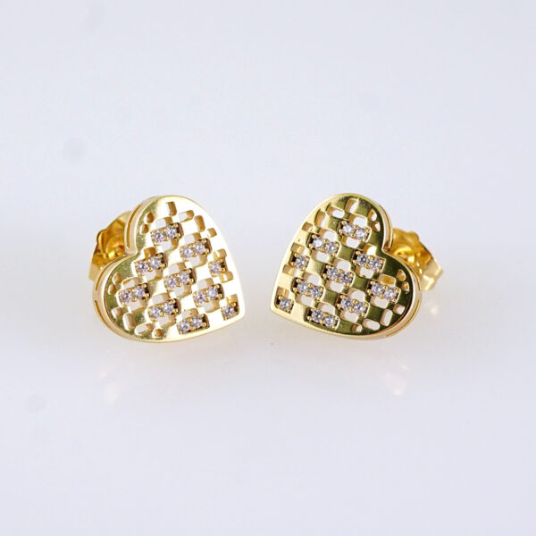 Women Earrings/ Aretes Dama/ Zircon Stone/ 14K Real Color/ Stainless Steel// E1684