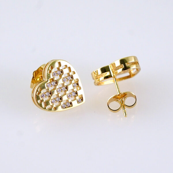 Women Earrings/ Aretes Dama/ Zircon Stone/ 14K Real Color/ Stainless Steel// E1684