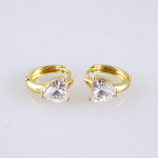 Women Earrings/ Aretes Dama/ Zircon Stone/ 14K Real Color/ Stainless Steel// E1685