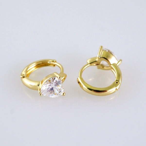 Women Earrings/ Aretes Dama/ Zircon Stone/ 14K Real Color/ Stainless Steel// E1685