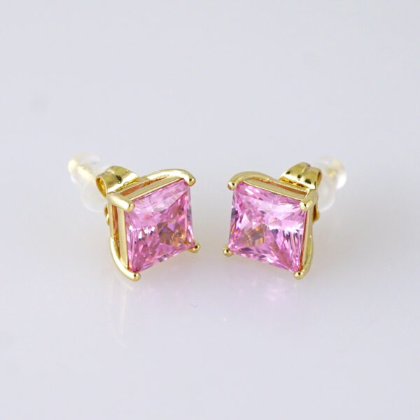 Women Earrings/ Aretes Dama/ Zircon Stone/ 14K Real Color/ Stainless Steel// E1690