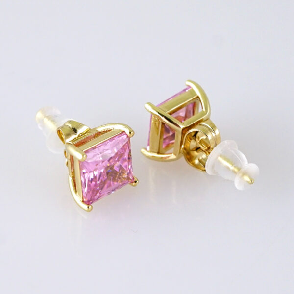 Women Earrings/ Aretes Dama/ Zircon Stone/ 14K Real Color/ Stainless Steel// E1690