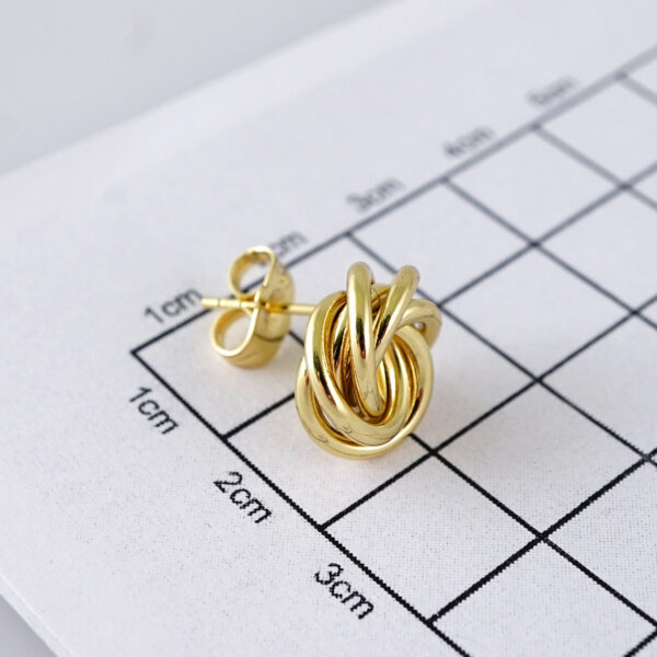 Women Earrings/ Aretes Dama/ Plain/ 14K Real Color/ Stainless Steel// E1694