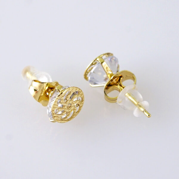 Women Earrings/ Aretes Dama/ Zircon Stone/ 14K Real Color/ Stainless Steel// E1697