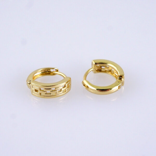 Women Earrings/ Aretes Dama/ Plain/ 14K Real Color/ Stainless Steel// E1703