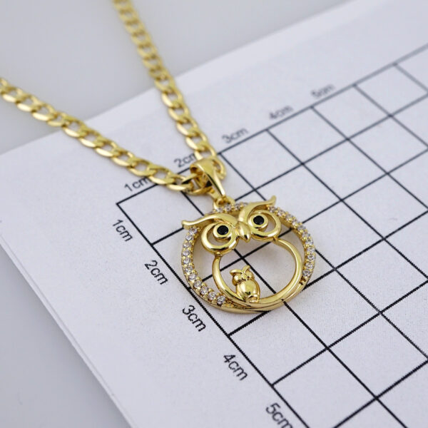 Cadenas & Colgantes-Chain Pendants-Zircon Stone-14K Real Color -Stainless Steel- 3mmx45cm-SET1325