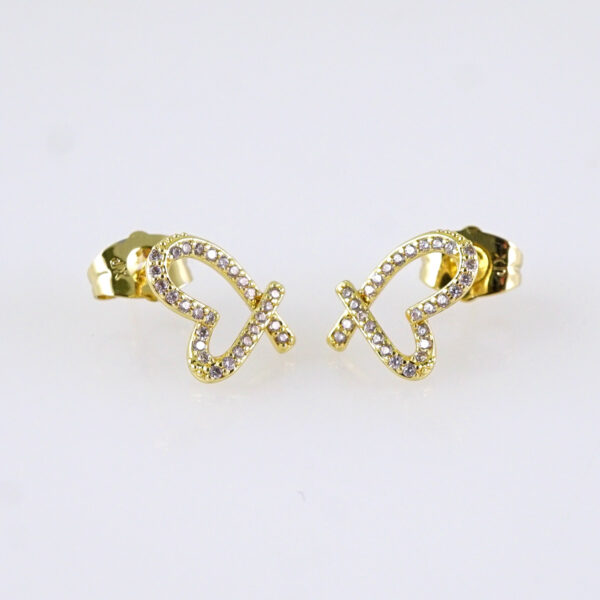 Women Earrings/ Aretes Dama/ Zircon Stone/ 14K Real Color/ Stainless Steel// E1707