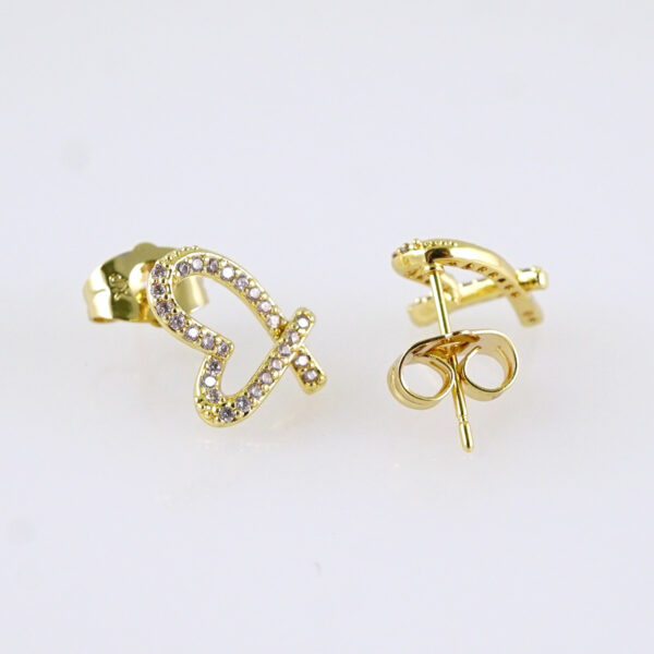 Women Earrings/ Aretes Dama/ Zircon Stone/ 14K Real Color/ Stainless Steel// E1707