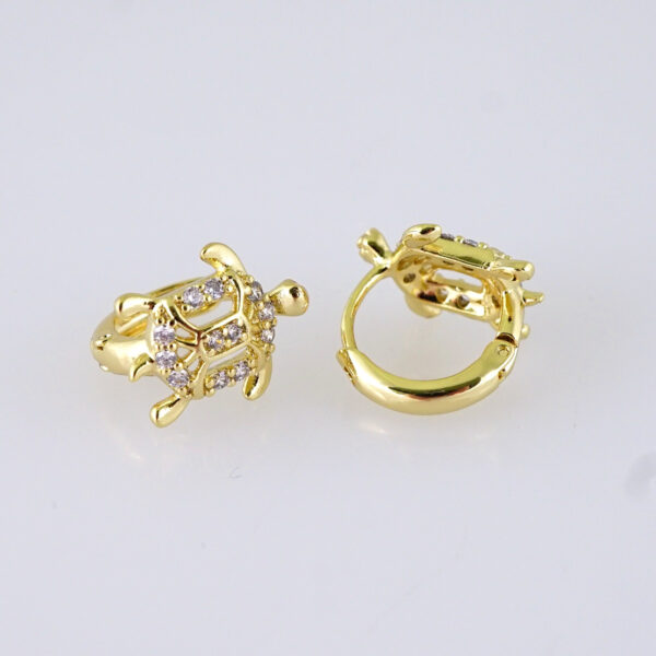 Women Earrings/ Aretes Dama/ Zircon Stone/ 14K Real Color/ Stainless Steel// E1712