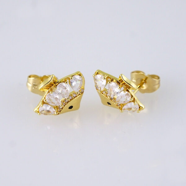 E1715 Women's Earrings - Aretes Dama - Zircon Stone - 14K Real Color