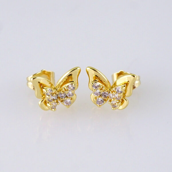 E1716 Women's Earrings - Aretes Dama - Zircon Stone - 14K Real Color