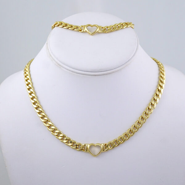 SET1367  Gargantilla & Pulsera / Choker W/ Bracelet/ Plain/14K Real Color/6mmX45cm