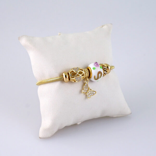 B1302 Women's Bracelet - Pulseras Dama - Zircon Stone - 14K Real Color