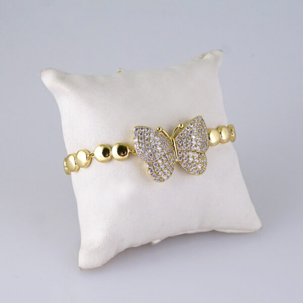 B1306 Women's Bracelet - Pulseras Dama - Zircon Stone - 14K Real Color