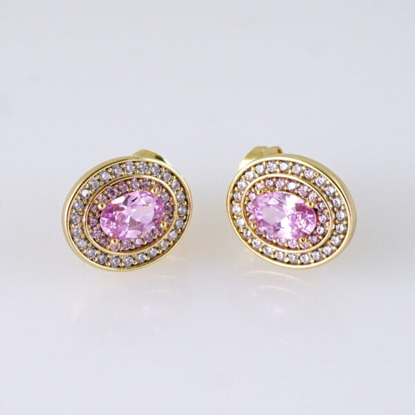 E1732 Women's Earrings - Aretes Dama - Zircon Stone Color- 14K Real Color