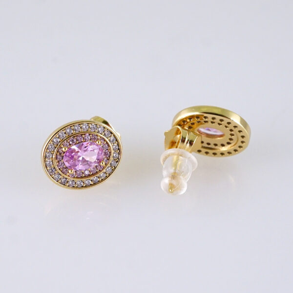 E1732 Women's Earrings - Aretes Dama - Zircon Stone Color- 14K Real Color