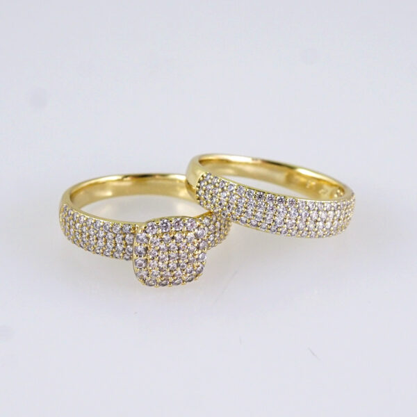 R111E RING - ANILLO - Zircon Stone - 14K Real Color - Wedding