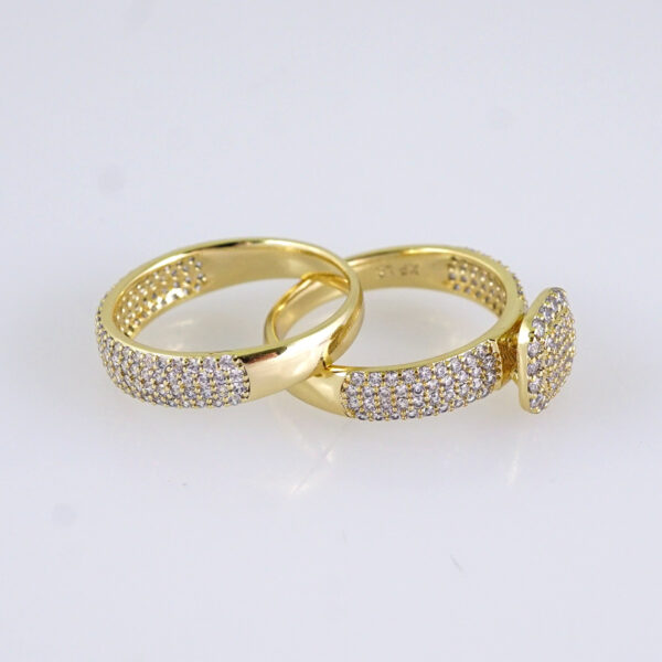R111E RING - ANILLO - Zircon Stone - 14K Real Color - Wedding