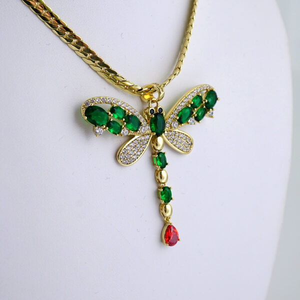 SET1380 Cadenas & Colgantes - Chain & Pendants - Green  Zircon Stone - 14K Real Color / 5mmX50cm