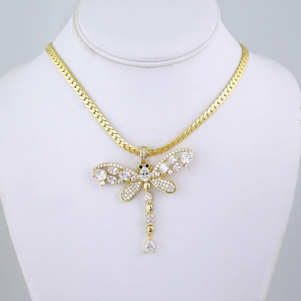 SET1382 Cadenas & Colgantes - Chain & Pendants - White Zircon Stone - 14K Real Color / 5mmX50cm