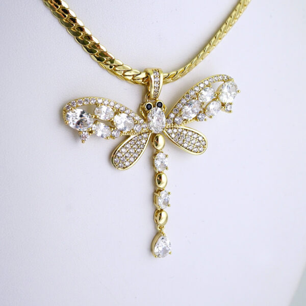SET1382 Cadenas & Colgantes - Chain & Pendants - White Zircon Stone - 14K Real Color / 5mmX50cm