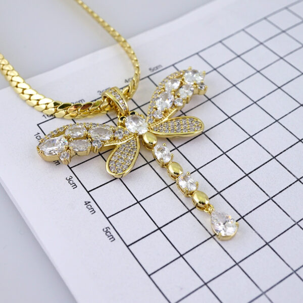 SET1382 Cadenas & Colgantes - Chain & Pendants - White Zircon Stone - 14K Real Color / 5mmX50cm