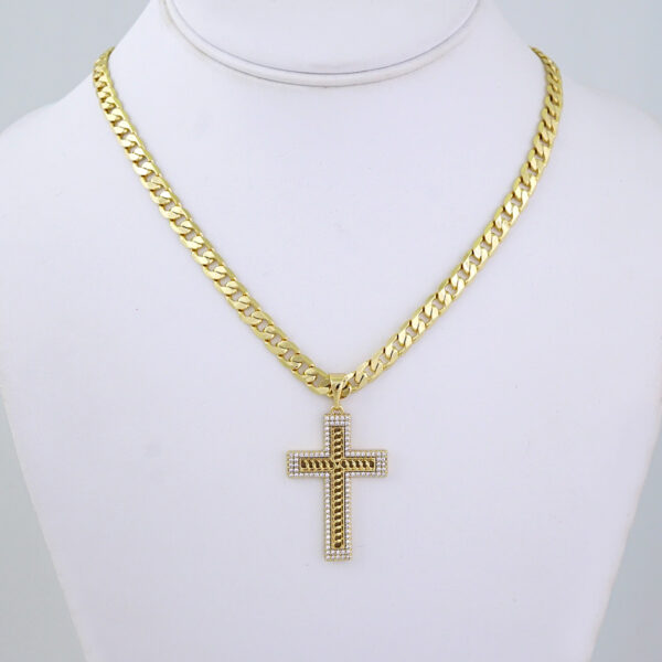 SET1387 Cadenas & Colgantes - Chain & Pendants -Zircon Stone - 14K Real Color / 5mmX60cm