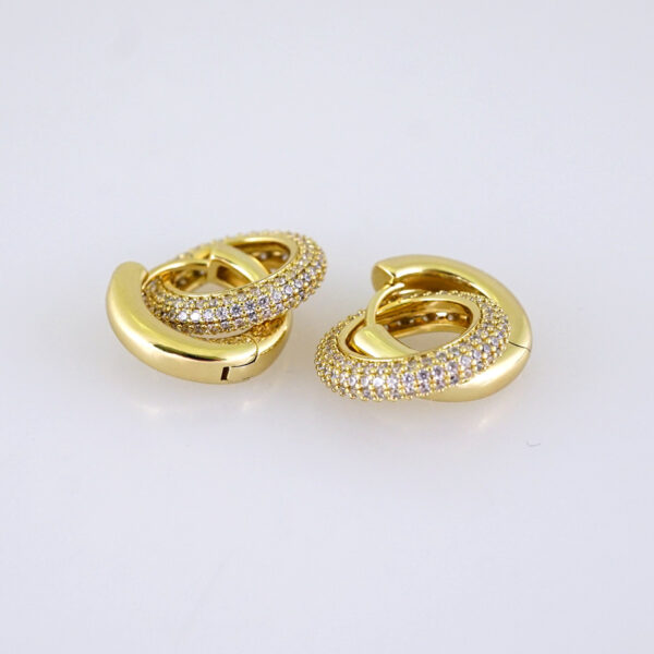 Women's Earrings - Aretes Dama- Zircon Stone- 14K Real Color- Stainless Steel- E1743