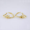 E1751 Earrings Women/ Aretes Dama/ Plain/ 14k Real Color/
