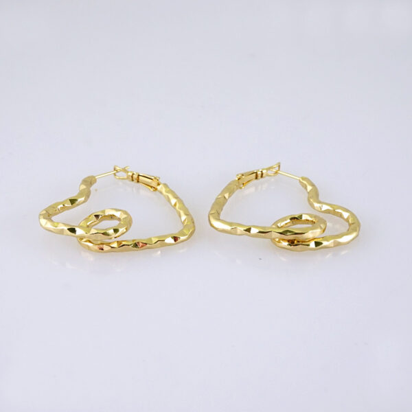 E1751 Earrings Women/ Aretes Dama/ Plain/ 14k Real Color/