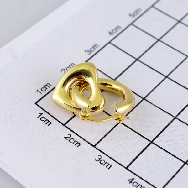 E1754 Earrings Women/ Aretes Dama/ Plain/ 14k Real Color/